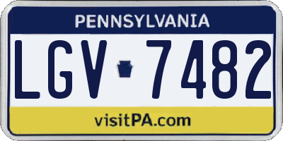 PA license plate LGV7482