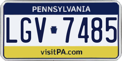PA license plate LGV7485