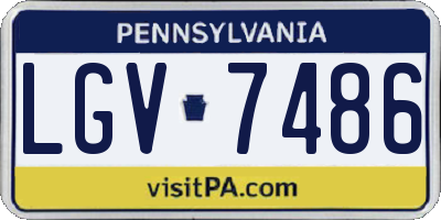 PA license plate LGV7486