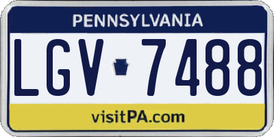 PA license plate LGV7488
