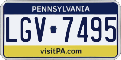 PA license plate LGV7495