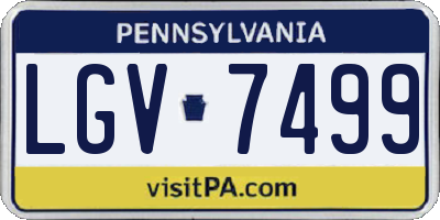 PA license plate LGV7499