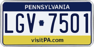 PA license plate LGV7501