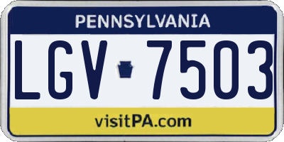 PA license plate LGV7503