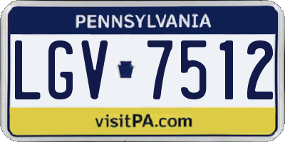 PA license plate LGV7512