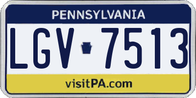 PA license plate LGV7513