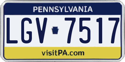 PA license plate LGV7517