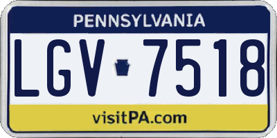 PA license plate LGV7518