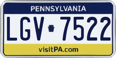 PA license plate LGV7522