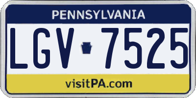 PA license plate LGV7525
