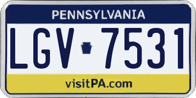 PA license plate LGV7531