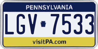 PA license plate LGV7533