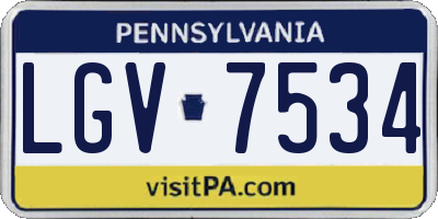 PA license plate LGV7534