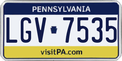 PA license plate LGV7535