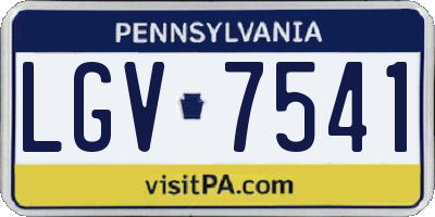 PA license plate LGV7541