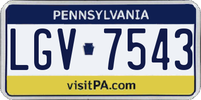 PA license plate LGV7543