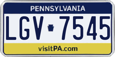 PA license plate LGV7545