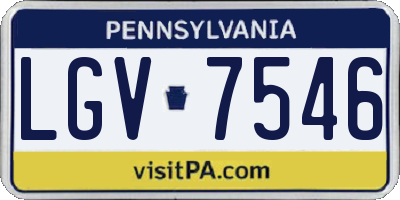 PA license plate LGV7546