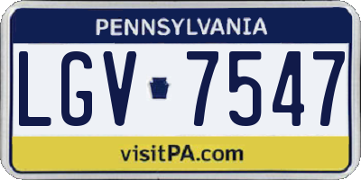 PA license plate LGV7547