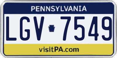 PA license plate LGV7549