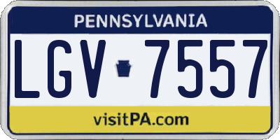 PA license plate LGV7557