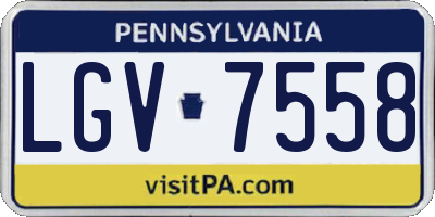 PA license plate LGV7558