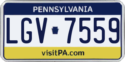 PA license plate LGV7559