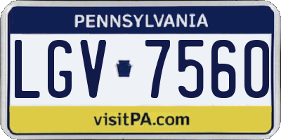 PA license plate LGV7560