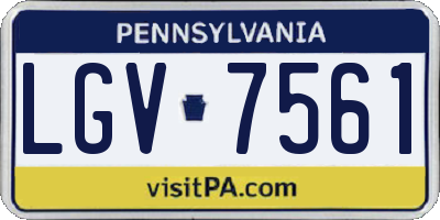PA license plate LGV7561