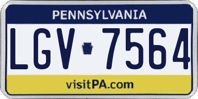 PA license plate LGV7564