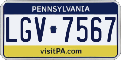 PA license plate LGV7567