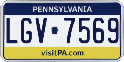 PA license plate LGV7569