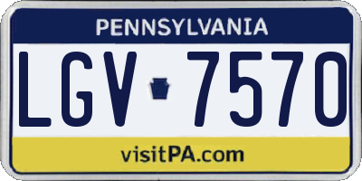 PA license plate LGV7570
