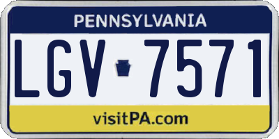 PA license plate LGV7571