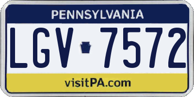 PA license plate LGV7572