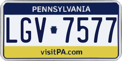 PA license plate LGV7577