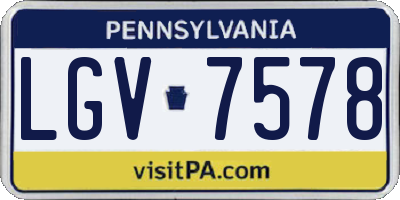 PA license plate LGV7578