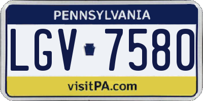 PA license plate LGV7580