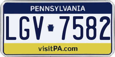 PA license plate LGV7582