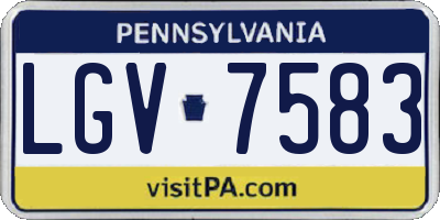 PA license plate LGV7583