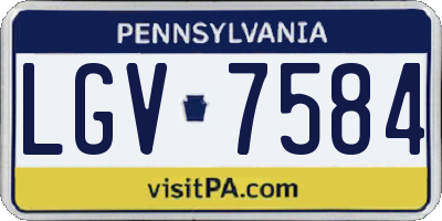 PA license plate LGV7584