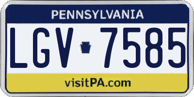 PA license plate LGV7585