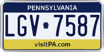 PA license plate LGV7587