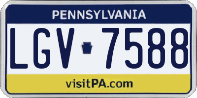PA license plate LGV7588