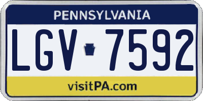PA license plate LGV7592