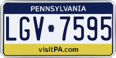 PA license plate LGV7595
