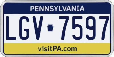 PA license plate LGV7597
