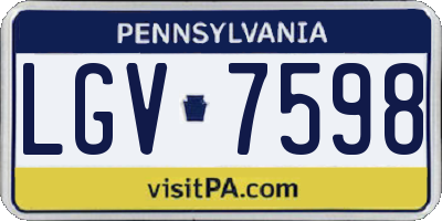 PA license plate LGV7598