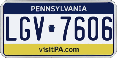 PA license plate LGV7606