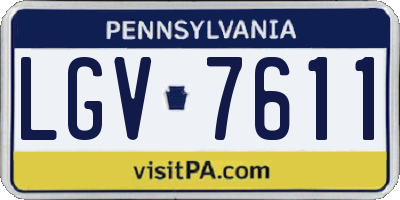PA license plate LGV7611